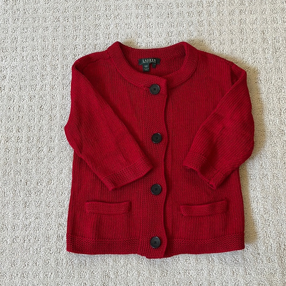 Lauren Ralph Lauren cardigan small. 4 buttons closure, all cotton, like new.